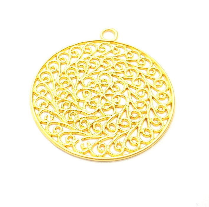 Gold Pendant Gold Plated Metal (50mm)  G11326