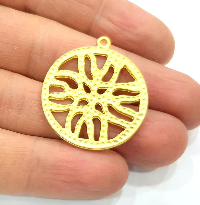 2 Gold Charms Gold Plated Metal (30mm)  G11330