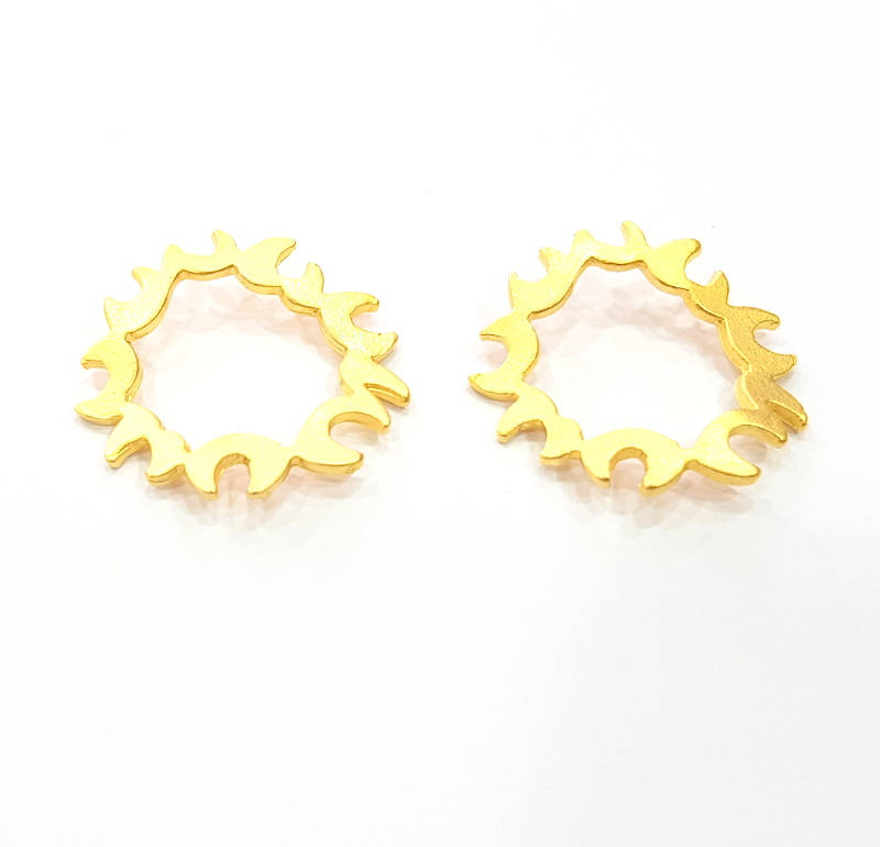 4 Gold Connector Charms Gold Plated Metal (26mm)  G11331