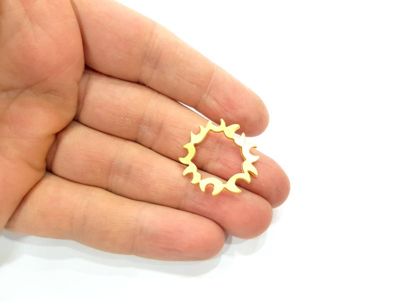 4 Gold Connector Charms Gold Plated Metal (26mm)  G11331