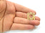 2 Gold Square Charms Gold Plated Metal (22mm)  G11334