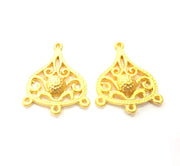 2 Gold Connector Gold Plated Metal (36x27mm)  G11340