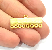2 Gold End Bar Connector Gold Plated Metal (30x10mm)  G11342