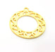 2 Circle Frame Charm Gold Charms Gold Plated Metal (35mm)  G11345