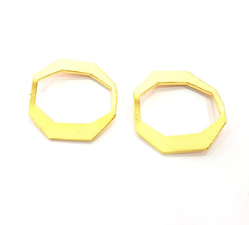 4 Twisted Ring Connector Gold Plated Metal (25mm)  G11357