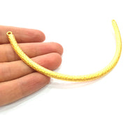 Hammered Collar Pendant Gold Pendant Gold Plated Metal (130x6mm)  G11359