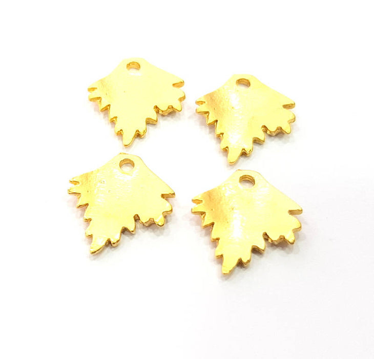 5 Leaf Charms Gold Charm Gold Plated Metal (18x15mm)  G11362