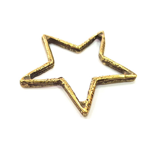 5 Star Charm Antique Bronze Charm Antique Bronze Plated Metal (40mm) G13820