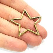 5 Star Charm Antique Bronze Charm Antique Bronze Plated Metal (40mm) G13820