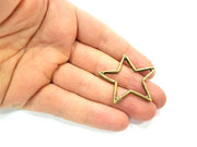 5 Star Charm Antique Bronze Charm Antique Bronze Plated Metal (40mm) G13820