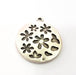 2 Flower Charm Silver Charms Antique Silver Plated Metal (27mm) G11381