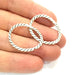 8 Twisted Circle Connector Antique Silver Plated Metal (31x24mm) G11384