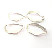 8 Twisted Circle Connector Antique Silver Plated Metal (27x19mm) G11385