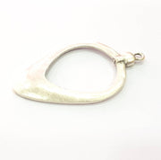 2 Silver Pendant Antique Silver Plated Metal (55x33mm) G11394
