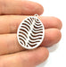 2 Oval Wavy Charm Silver Charms Antique Silver Plated Metal (36x25mm) G11396