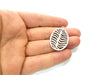 2 Oval Wavy Charm Silver Charms Antique Silver Plated Metal (36x25mm) G11396