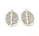 2 Oval Wavy Charm Silver Charms Antique Silver Plated Metal (36x25mm) G11396