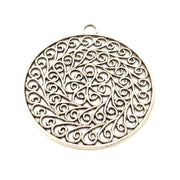 2 Silver Pendant Antique Silver Plated Metal (50mm) G11399