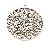 2 Silver Pendant Antique Silver Plated Metal (50mm) G11399