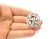 2 Silver Charms Antique Silver Plated Metal (36mm) G11401