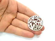 2 Silver Charms Antique Silver Plated Metal (36mm) G11401
