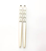 2 Spear Pendant Spike Pendant Silver Charms Antique Silver Plated Metal (71x4mm) G13609