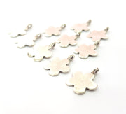 10 Flower Charm Silver Charms Antique Silver Plated Metal (18x13mm) G12305