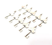 20 Key Charm Antique Silver Plated Metal (22x10mm) G12309