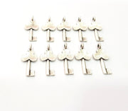 20 Key Charm Antique Silver Plated Metal (22x10mm) G12309