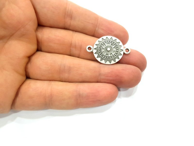 10 Silver Charms Antique Silver Plated Metal (30x20mm) G12317