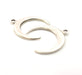 4 Crescent Charm Silver Moon Charm Antique Silver Plated Pendants  (28mm)  G12703