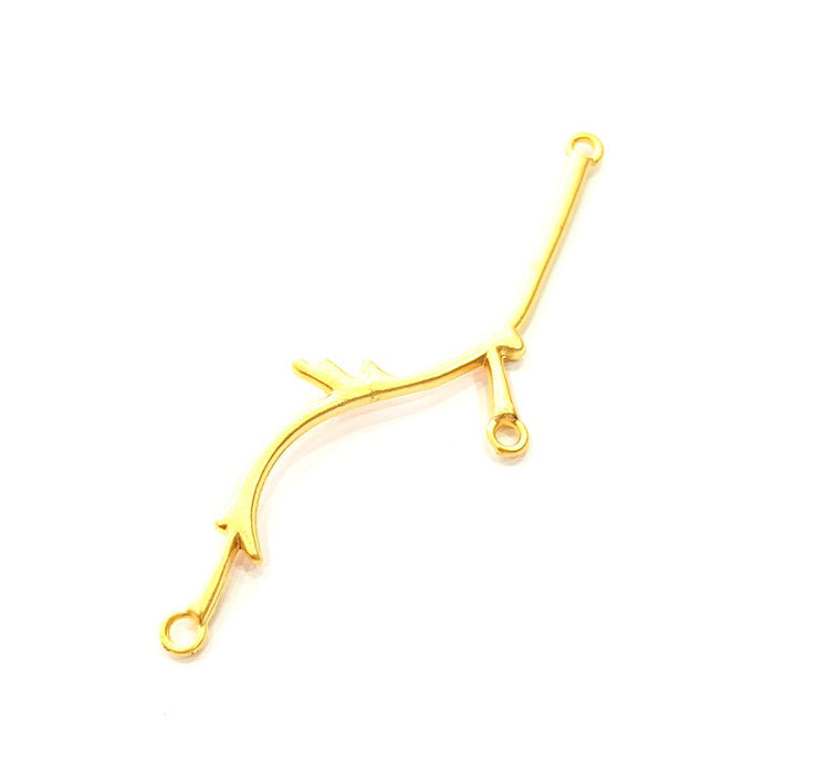 2 Tree Branch Gold Charm Gold Plated Charms  (75 mm)  G12323