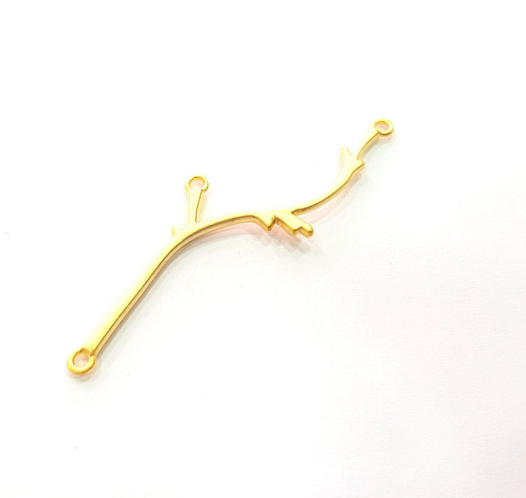 2 Tree Branch Gold Charm Gold Plated Charms  (75 mm)  G12323