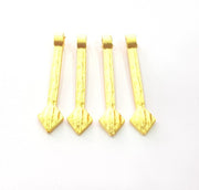 4 Gold Charm Gold Spike Charm Gold Plated Metal (40x8mm)  G12328
