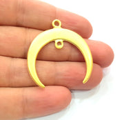 Crescent Charm Gold Moon Charm Gold Plated Charms  (39mm)  G12334