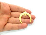 Crescent Charm Gold Moon Charm Gold Plated Charms  (39mm)  G12334