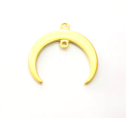 Crescent Charm Gold Moon Charm Gold Plated Charms  (39mm)  G12334