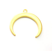 Crescent Charm Gold Moon Charm Gold Plated Charms  (39mm)  G12347