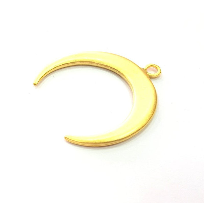 Crescent Charm Gold Moon Charm Gold Plated Charms  (39mm)  G12347