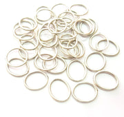 20 Silver Oval Connector Charms Antique Silver Plated Charms (16x14mm) G12352