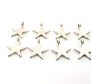 20 Star Charm Silver Charms Antique Silver Plated Metal (16x12mm) G12353