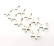 20 Star Charm Silver Charms Antique Silver Plated Metal (16x12mm) G12353