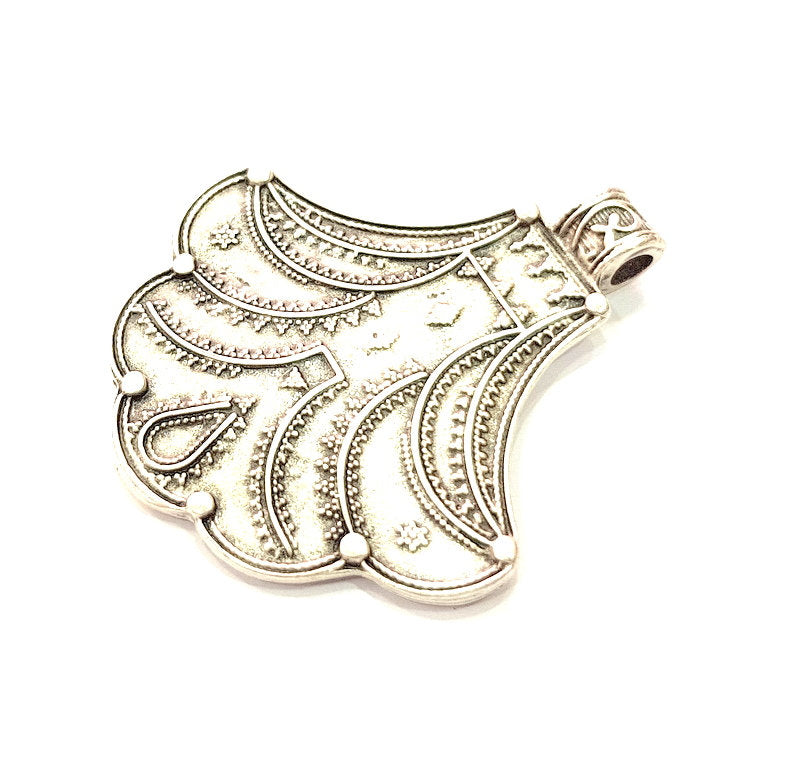 Silver Pendant Antique Silver Plated Metal (55x49mm) G12361