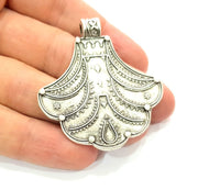 Silver Pendant Antique Silver Plated Metal (55x49mm) G12361