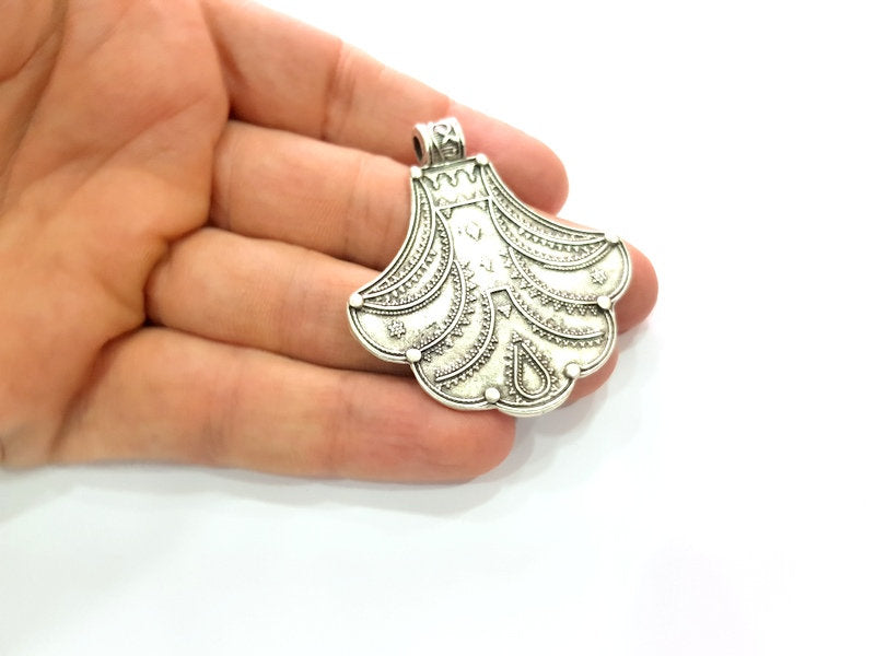 Silver Pendant Antique Silver Plated Metal (55x49mm) G12361