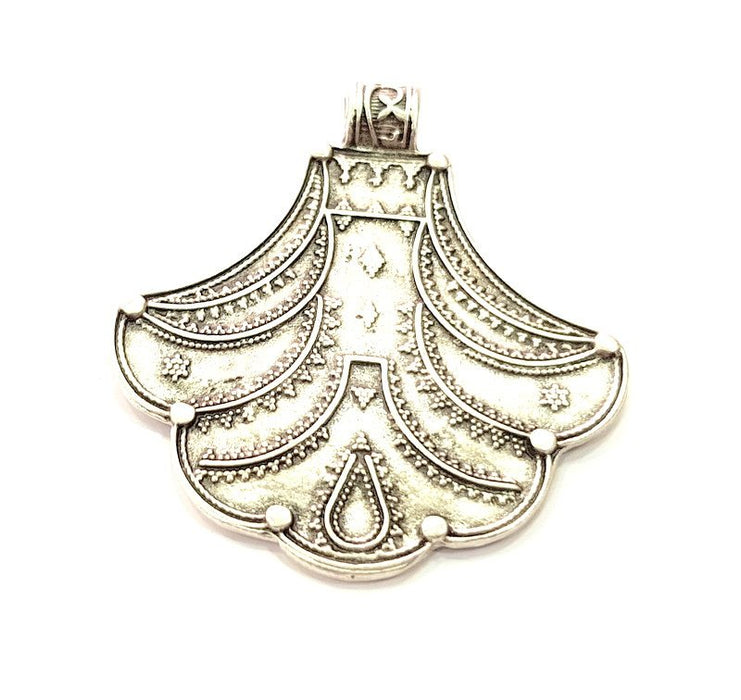 Silver Pendant Antique Silver Plated Metal (55x49mm) G12361