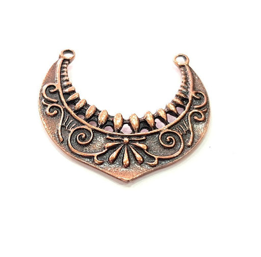 2 Crescent Charm Antique Copper Plated Metal (33x29mm) G12369