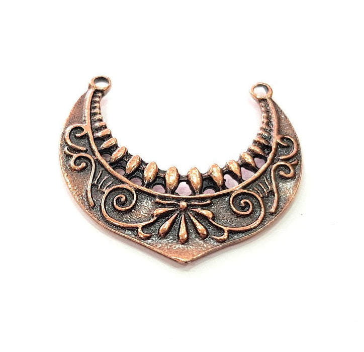 2 Crescent Charm Antique Copper Plated Metal (33x29mm) G12369