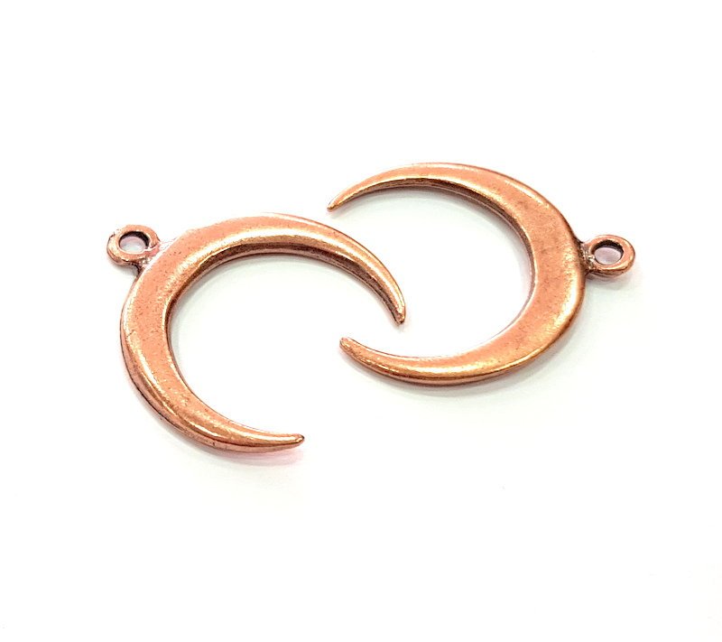 4 Crescent Charm Moon Charm Antique Copper Charm Antique Copper Plated Metal (27mm) G12372