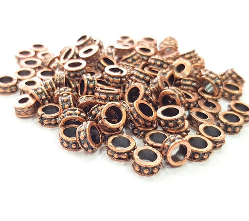 10 Copper Rondelle Beads Antique Copper Beads Antique Copper Plated Metal (8mm) G12379